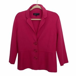 Jones New York double faced pink cotton knit blazer